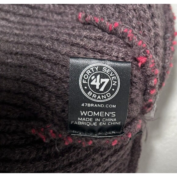 ‘47 Los Angeles Rams Pom Beanie Winter Hat - Pink & Gray  NFL One Size - Picture 5 of 7